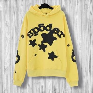 Yellow Hoodie with Black Star Design